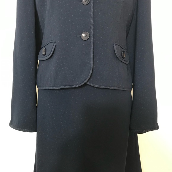 Vintage 90s Petite Sophisticate 2 Piece Skirt Suit Navy Blue Mixed Sizes 12P - Picture 5 of 13